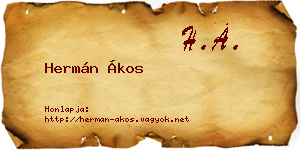 Hermán Ákos névjegykártya